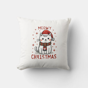Meowy Christmas Cat Lover Funny Festive Holidays C Cushion