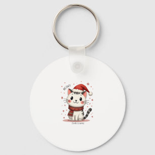 Meowy Christmas Cat Lover Funny Festive Holidays C Key Ring