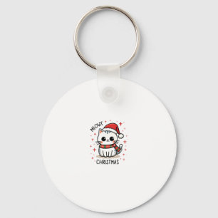 Meowy Christmas Cat Lover Funny Festive Holidays C Key Ring