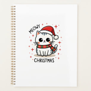Meowy Christmas Cat Lover Funny Festive Holidays C Planner