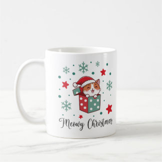 Meowy Christmas Cat Lover Gift Cute Festive Animal Coffee Mug