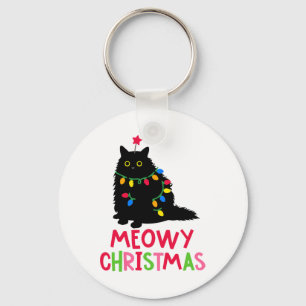 Meowy Christmas Cat Merry Catmas Funny Cats Family Key Ring