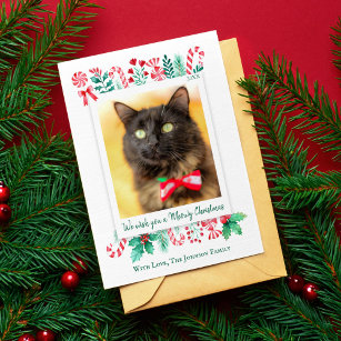 Meowy Christmas Cat Photo Christmas Holiday Card