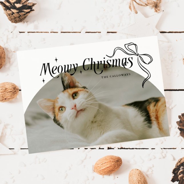 Meowy Christmas Cat Photo Holiday Card (Creator Uploaded)