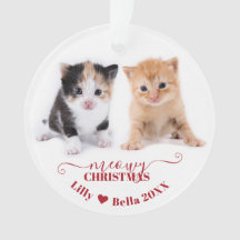 Meowy Christmas Cat Photo Names Red