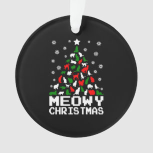 Meowy Christmas Cat Tree Ugly Ornament
