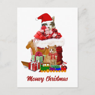 Meowy Christmas Cats Holiday Postcard