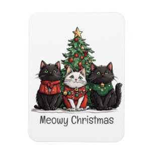 Meowy Christmas Cats Holiday Tree Magnet