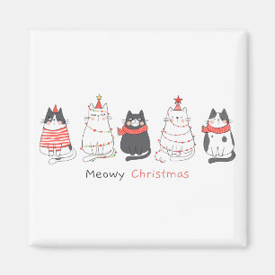 Meowy Christmas Cats Magnet
