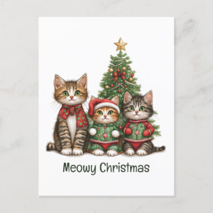 Meowy Christmas Cats Postcard