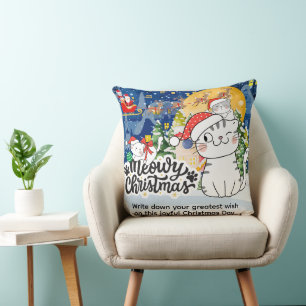 Meowy Christmas Cushion