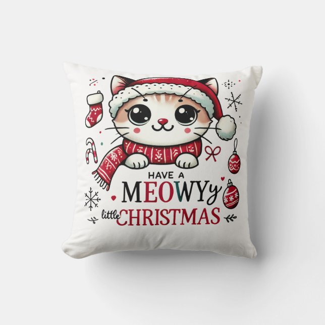 Meowy Christmas Cushion (Front)