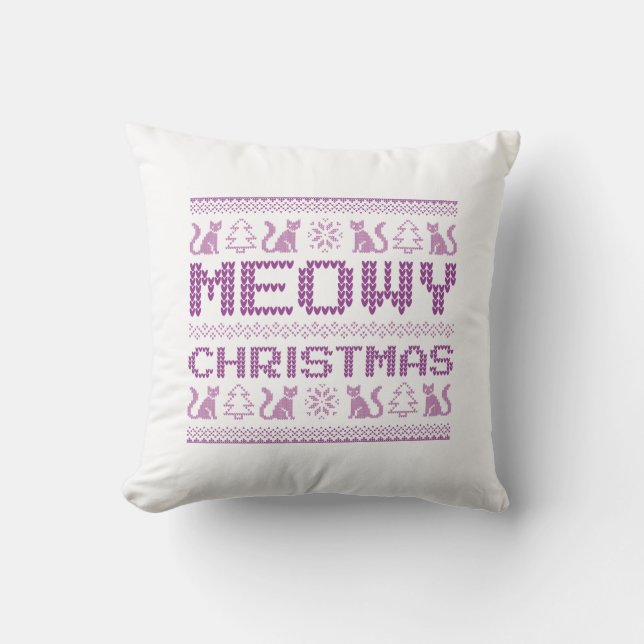 Meowy Christmas Cushion (Front)