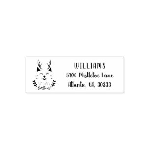 Meowy Christmas   Cute Cat Returning Address Self-inking Stamp