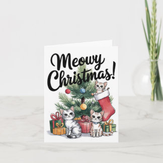 Meowy Christmas Cute Cats Card