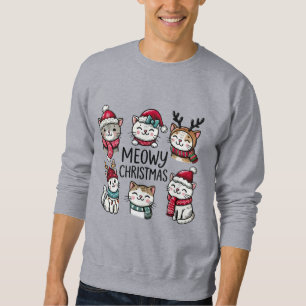 Meowy Christmas Cute Cats Kitten Festive Holiday Sweatshirt