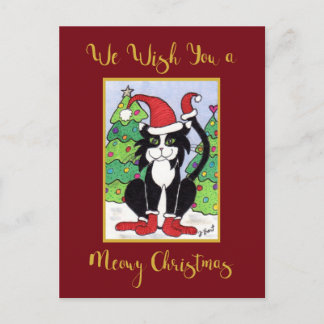 Meowy Christmas Cute Tuxedo Cat Custom Holiday