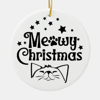Meowy Christmas | Double Sided Ceramic Ornament
