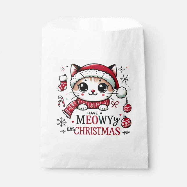 Meowy Christmas Favour Bag (Front)