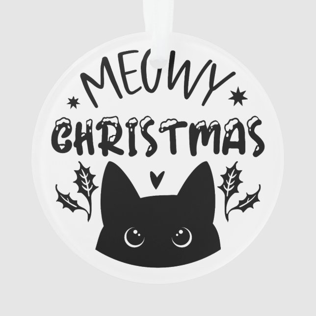 Meowy Christmas: Festive Cat  Ornament (Back)