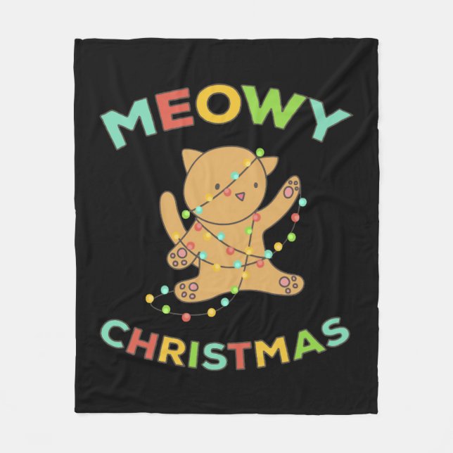 Meowy Christmas   Fleece Blanket (Front)