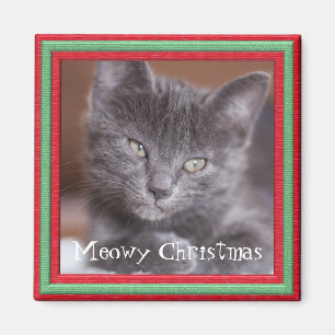 Meowy Christmas Frame Customisable Kitty Magnet