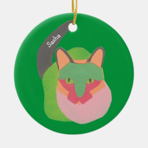 Meowy Christmas from your cat personalised Ceramic Ornament