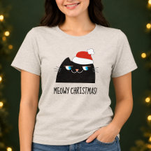 Meowy Christmas Funny Black Cat