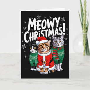 Meowy Christmas Funny Cat Christmas Holiday Xmas S Card