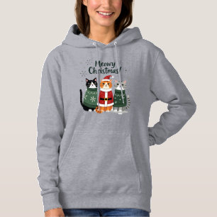 Meowy Christmas Funny Cat Christmas Holiday Xmas S Hoodie