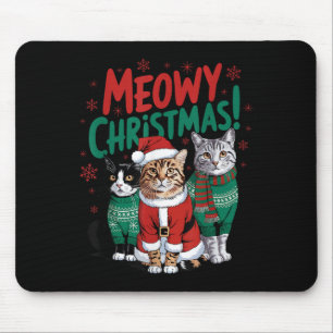 Meowy Christmas Funny Cat Christmas Holiday Xmas S Mouse Pad