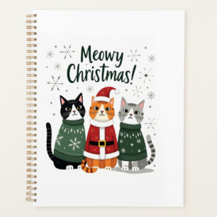 Meowy Christmas Funny Cat Christmas Holiday Xmas S Planner