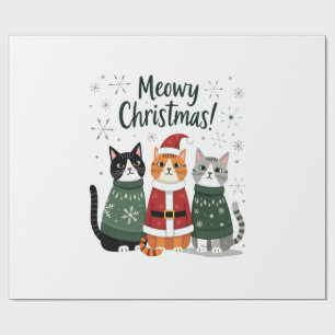 Meowy Christmas Funny Cat Christmas Holiday Xmas S Wrapping Paper