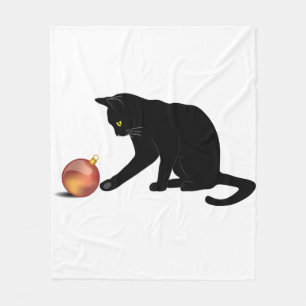 Meowy Christmas Funny Cat Fleece Blanket