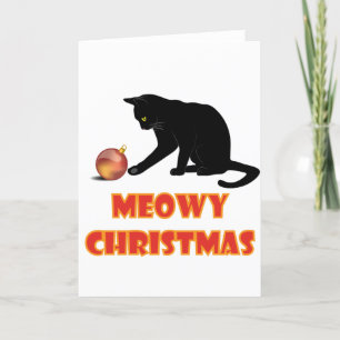 Meowy Christmas Funny Cat Holiday Card