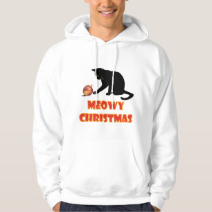 Meowy Christmas Funny Cat Hoodie