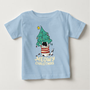 Meowy Christmas Funny Cat Lover  Baby T-Shirt