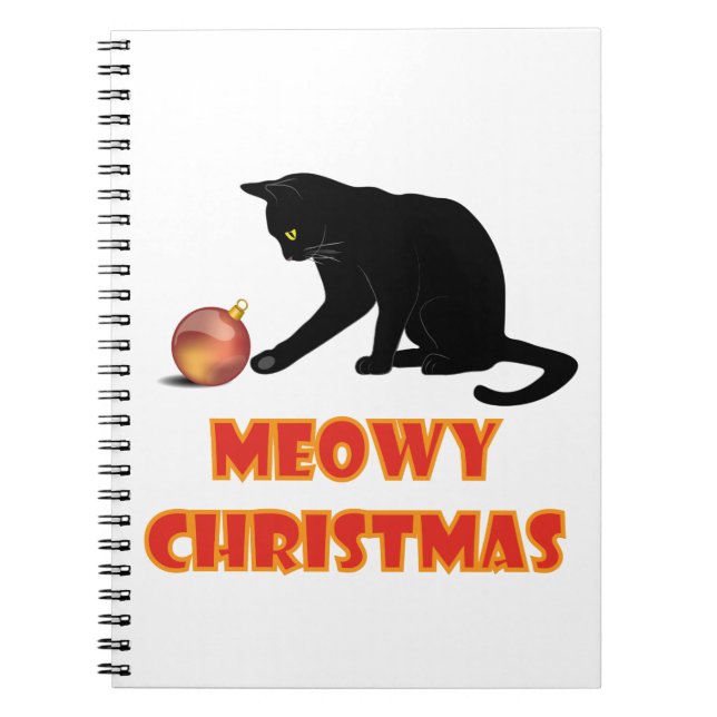 Meowy Christmas Funny Cat Notebook (Front)