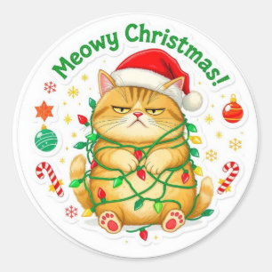 Meowy christmas funny cat Sticker