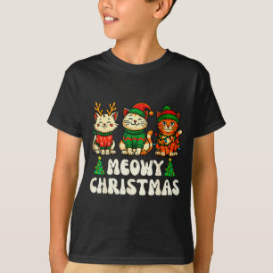 Meowy Christmas Funny Cat Xmas Kitten Cat Lover Me T-Shirt