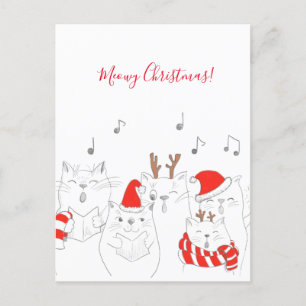 Meowy Christmas! Funny Cats/ Personalised Postcard