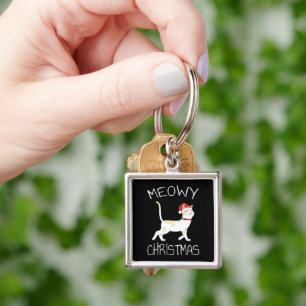 Meowy Christmas - Funny Christmas 2022   Key Ring