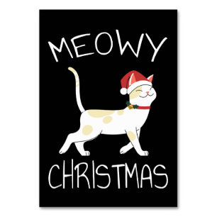 Meowy Christmas - Funny Christmas 2022 Table Number