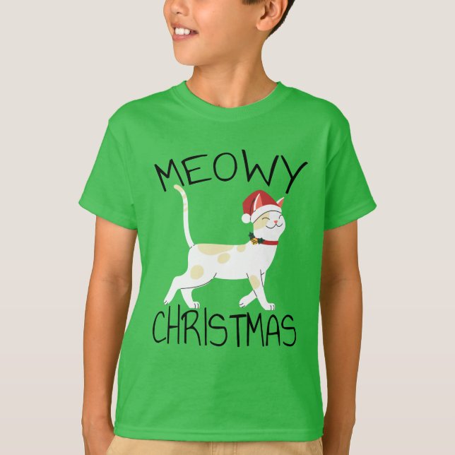 Meowy Christmas - Funny Christmas      T-Shirt (Front)