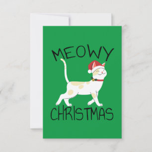 Meowy Christmas - Funny Christmas Thank You Card