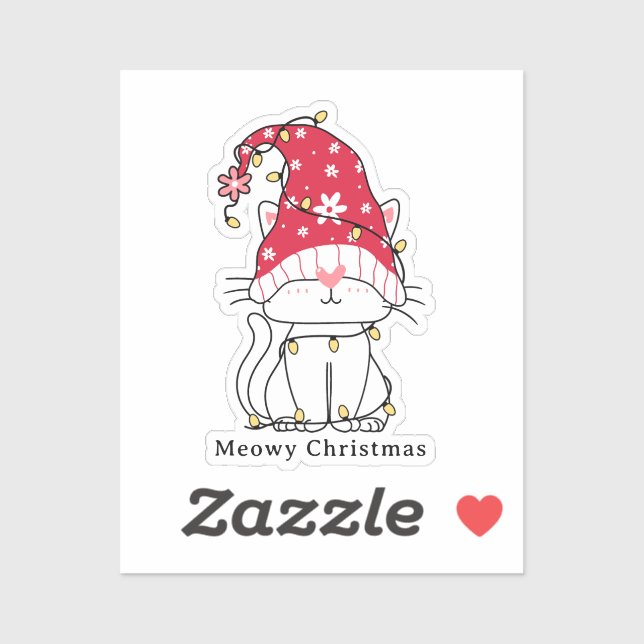 Meowy Christmas Funny Cute Christmas Cat (Sheet)