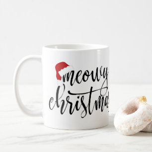 Meowy Christmas Handwritten Script (With Photo) Coffee Mug