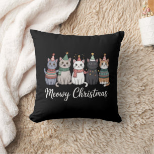 Meowy Christmas Happy Cat Year Cat Lover Xmas Cushion