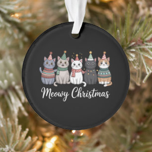 Meowy Christmas Happy Cat Year Cat Lover Xmas Ornament