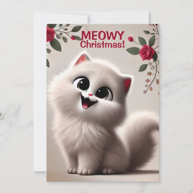 Meowy Christmas Holiday Card (Front)
